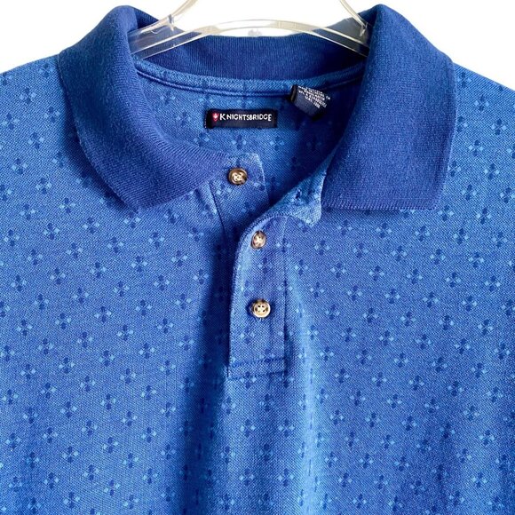 Knightsbridge Men's Polo Shirt Large Blue Short Sleeve - Picture 3 of 7
